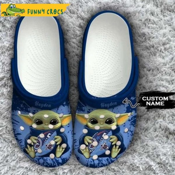 Custom Tennessee Titans Baby Yoda Crocs Clog Slippers