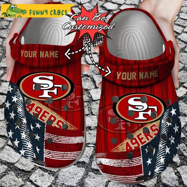 Custom Us Flag San Francisco 49ers New Crocs Clog Shoes