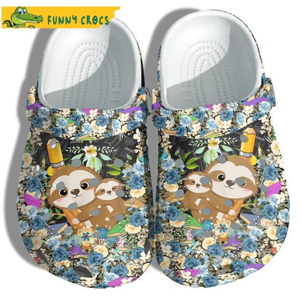 Cute Mom And Baby Sloth Back To School Crocs Sandals