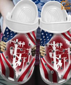 Electrician American Flag Crocs