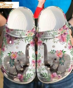 Elegant Elephant Floral Pattern Crocs