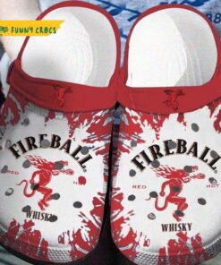 Fireball Cinnamon Whisky-themed Crocs