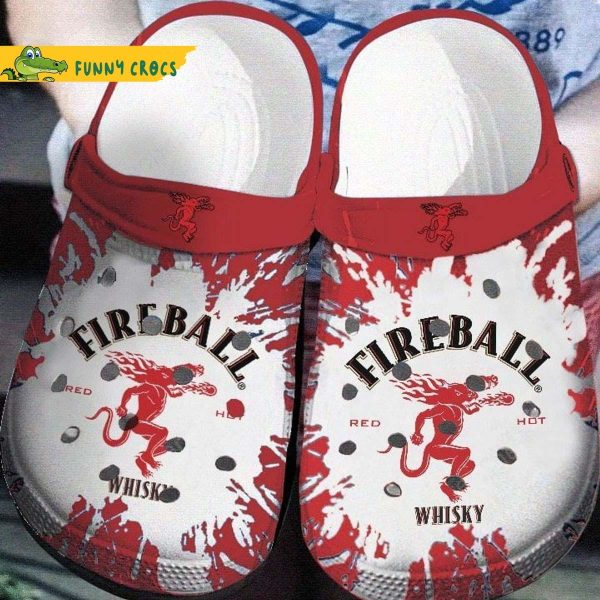 Fireball Cinnamon Whisky-themed Crocs