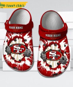 Hands Ripping Light San Francisco 49ers Crocs Clog Shoes