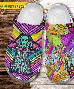 Hippie Alien Design Crocs Slippers