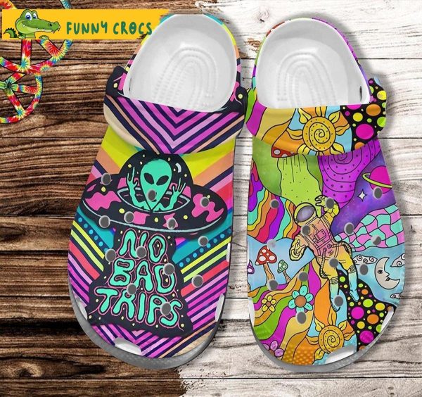 Hippie Alien Design Crocs Slippers