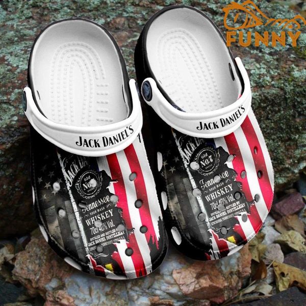 Jack Daniels Black Whiskey American Flag Crocs