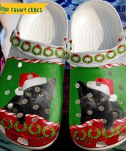 Merry Christmas Black Cat Crocs