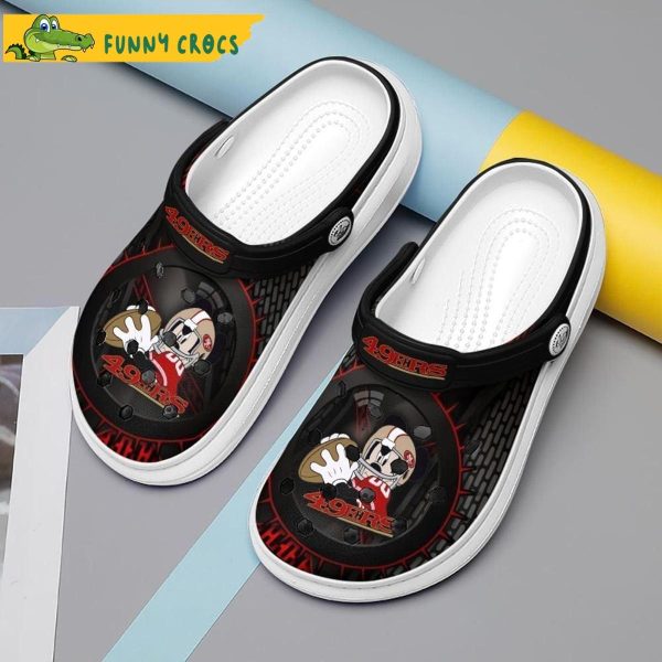 Mickey Mouse And San Francisco 49ers Crocs Slippers