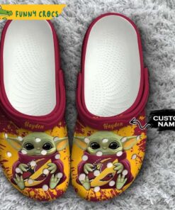 Personalized Arizona Cardinals Nfl Baby Yoda Crocs Slippers