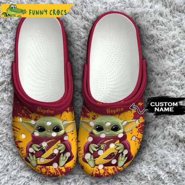 Personalized Arizona Cardinals Nfl Baby Yoda Crocs Slippers