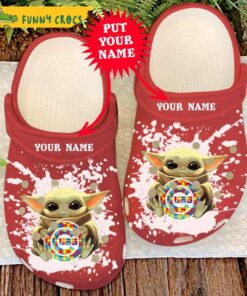 Personalized Autism Awareness Mlb Baseball Chicago Cubs Baby Yoda Crocs Clog Slippers