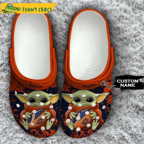 Personalized Chicago Bears Nfl Baby Yoda Crocs Shoes