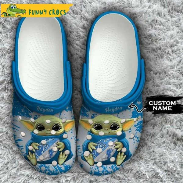 Personalized Detroit Lions Nfl Baby Yoda Crocs Sandals