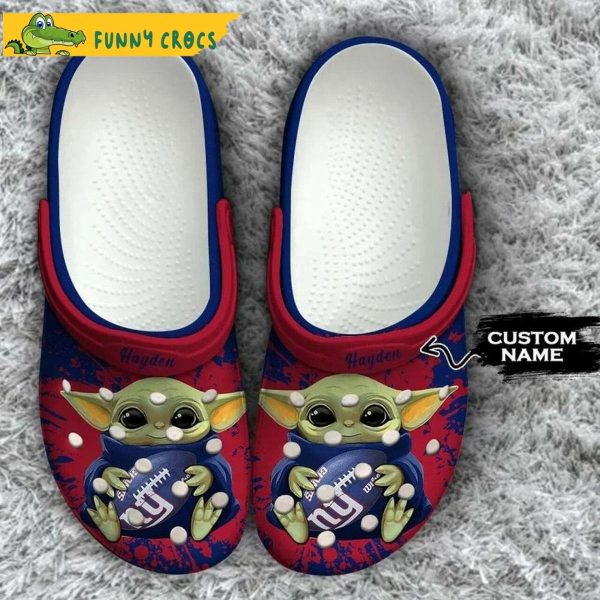 Personalized New York Giants Nfl Baby Yoda Crocs Clog Shoes