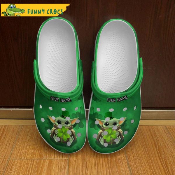 Personalized Shamrock Irish Baby Yoda Crocs Classic