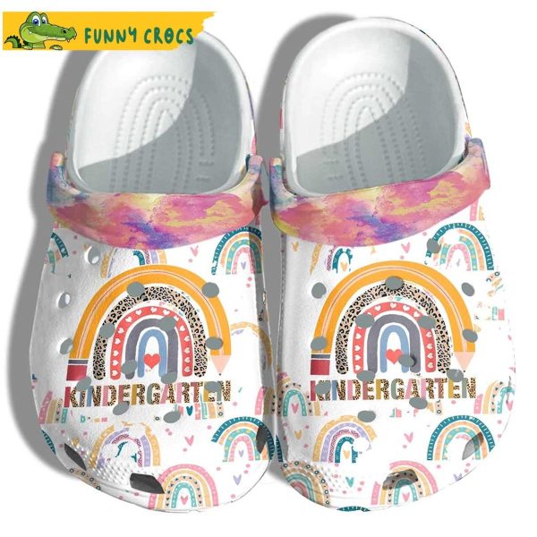 Rainbow Kinder Garten Back To School Crocs Slippers