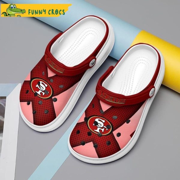 Red And Pink San Francisco 49ers Football Crocs Slippers