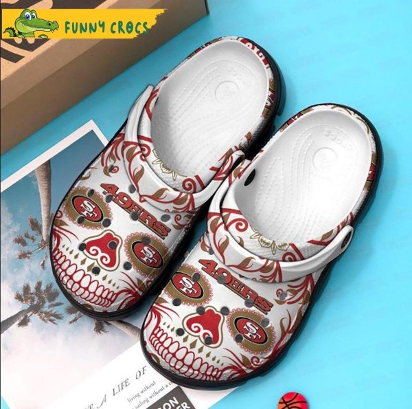 Skull Design San Francisco 49ers Crocs Clog Shoes