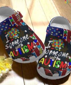 Usa Flag I Heart Someone With Autism Puzzle Pieces Crocs – Show Your Support
