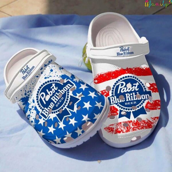 Usa Flag-printed Pabst Blue Ribbon Beer Crocs