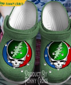3d Grateful Dead Green Crocs Clog Shoes