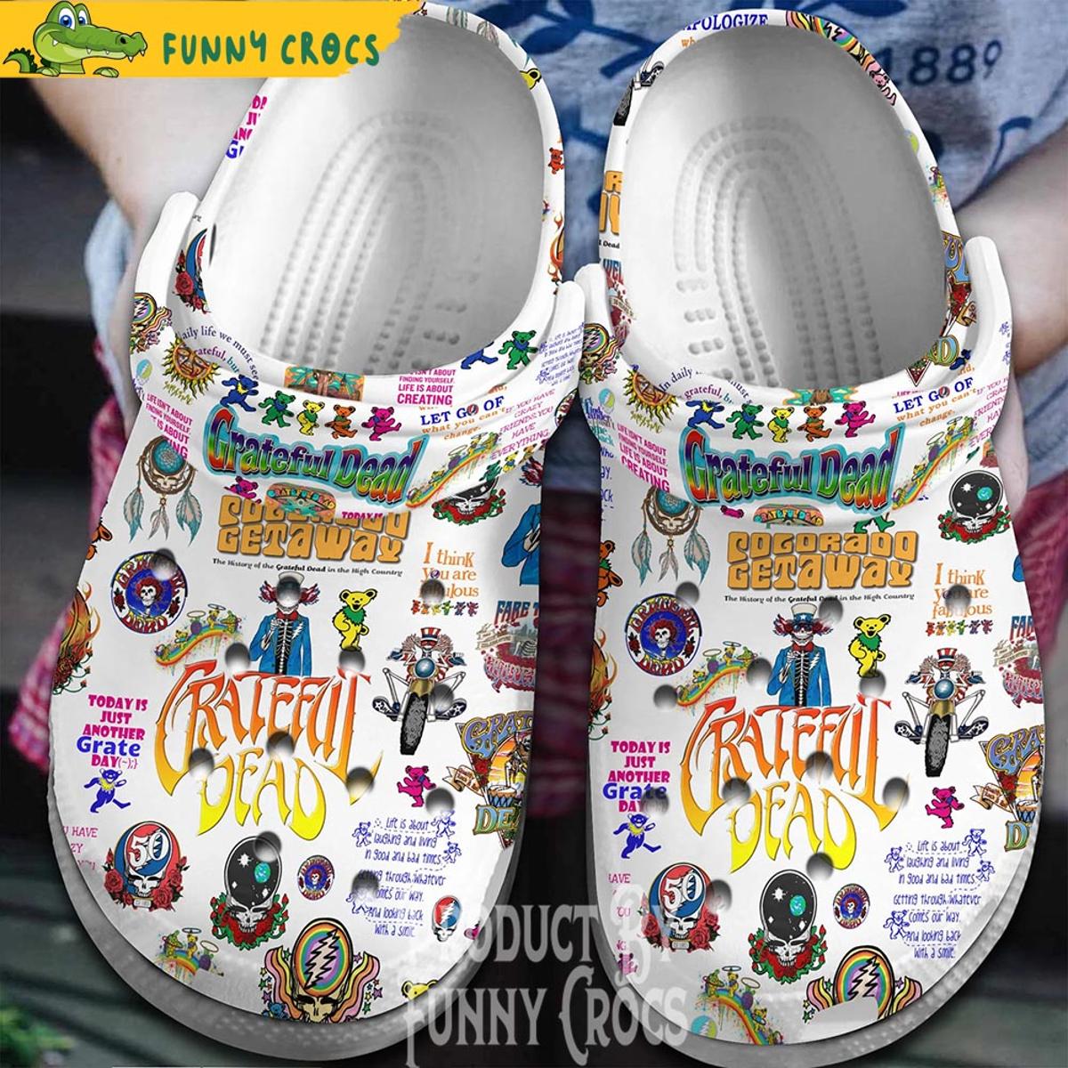 50 Anniversary Grateful Dead Black Crocs Clog Slippers