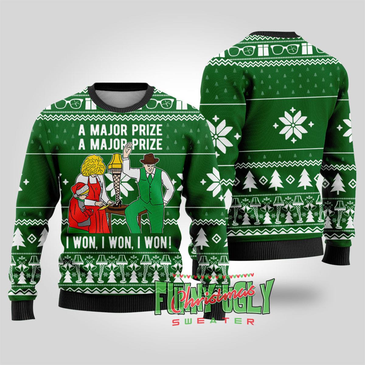 Funny North Pole Golfing Santa Ugly Christmas Sweater