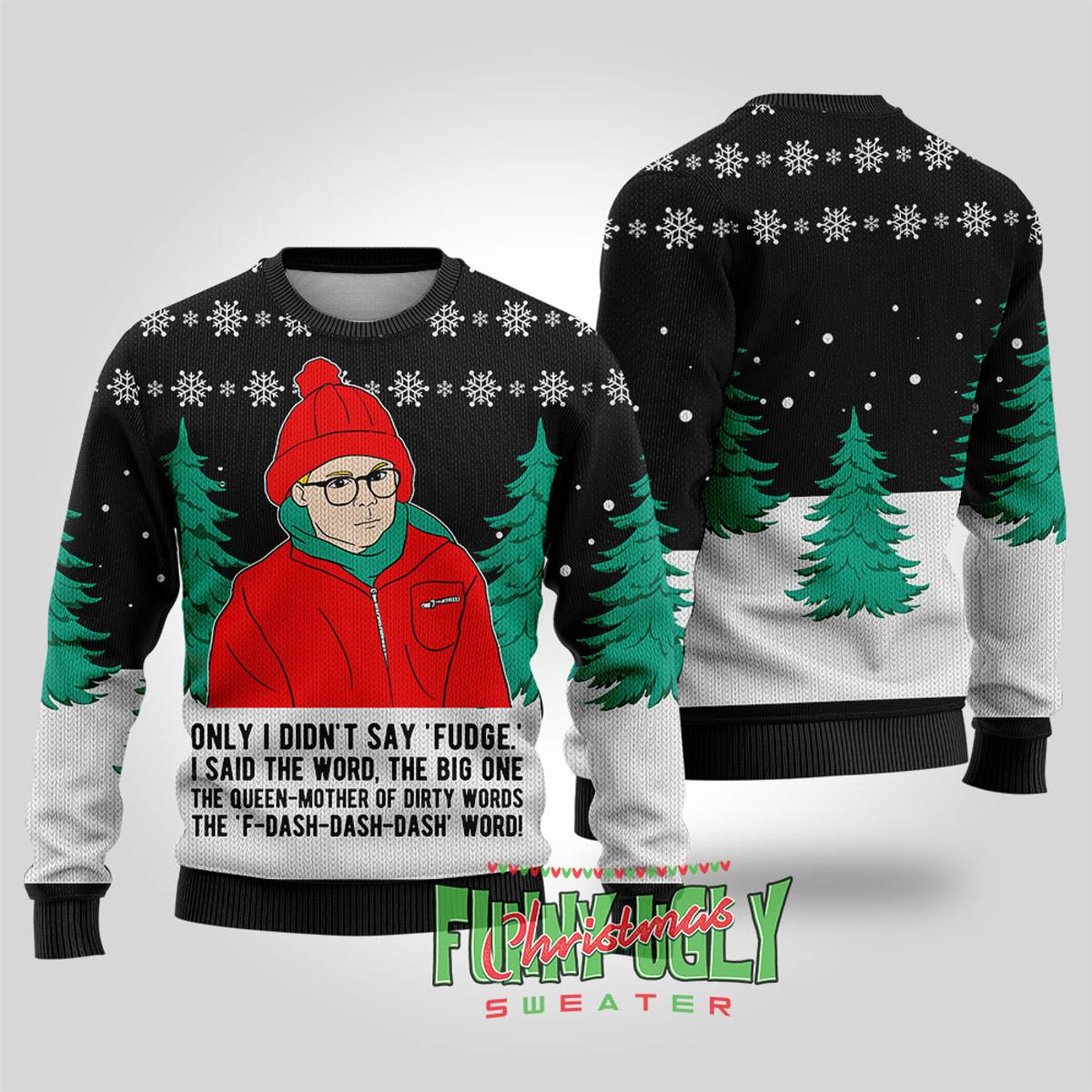 A Christmas Story Fudge Ugly Sweater