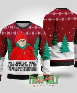 A Christmas Story Fudge Funny Mens Ugly Christmas Sweater