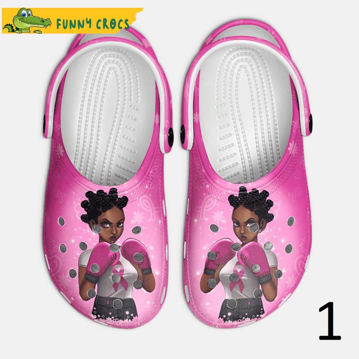 Breast Cancer Awareness Month Floral Pattern Crocs Clog Slippers