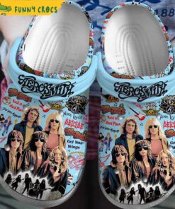 Aerosmith Band Music Blue Crocs Sandals