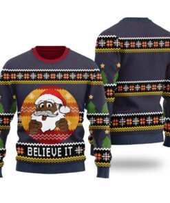 African American Santa Believe Christmas Sweater