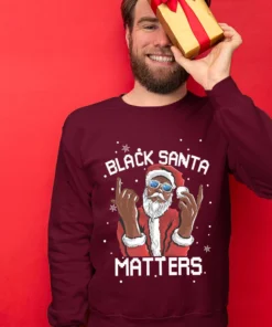 African American Santa Funny Christmas Sweater