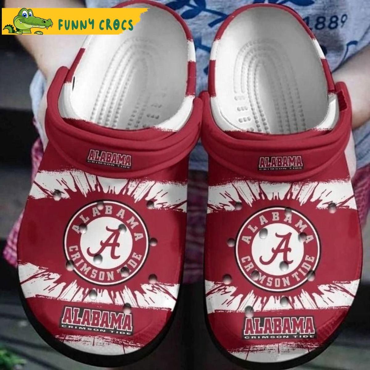 Alabama Crimson Tide White-red Ncaa Crocs Clog