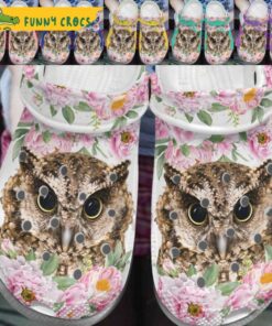 Amazing Florals Love Beauty Of Nature Owl Crocs Clog Shoes