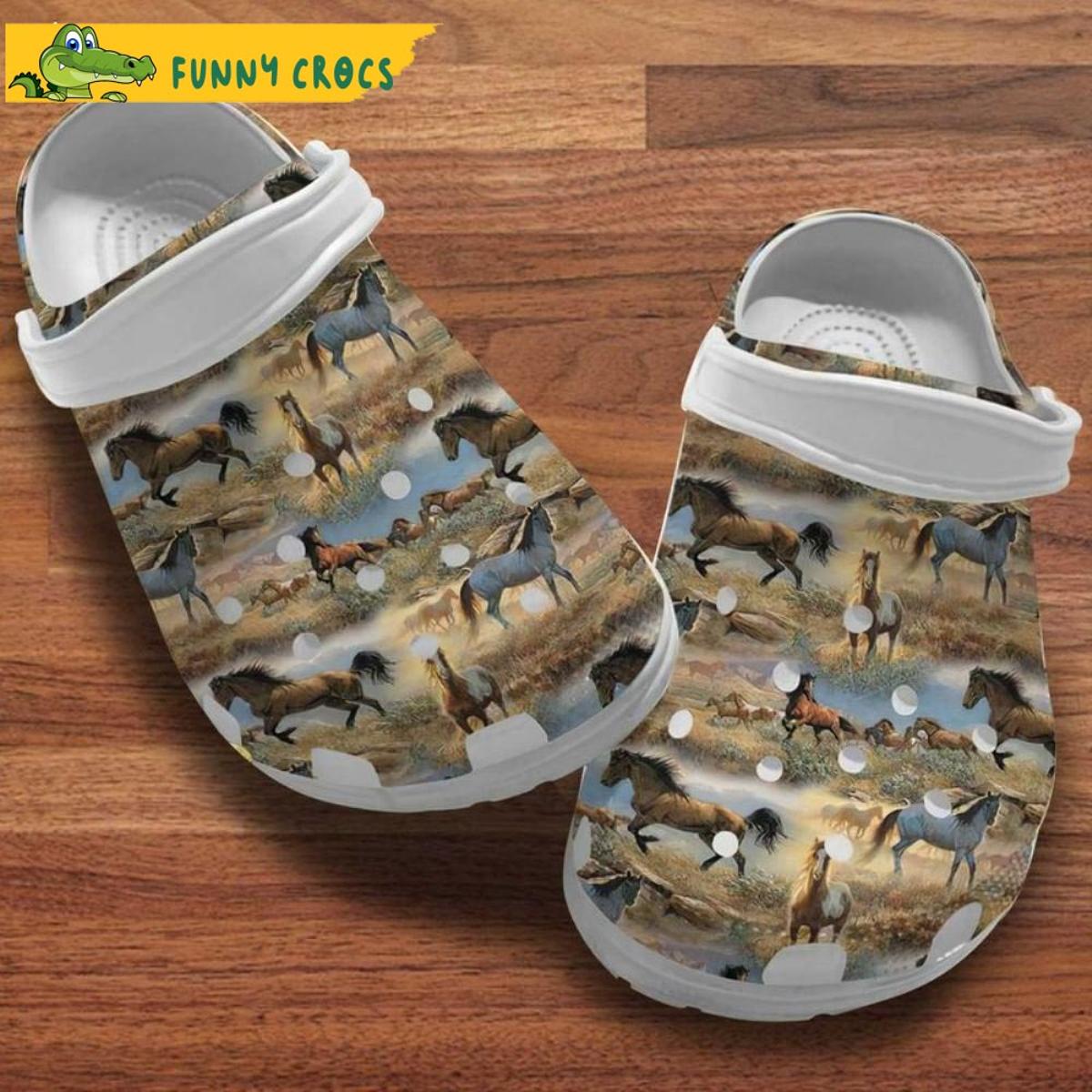 Breeds Of Horses Pattern Crocs Clog Slippers