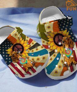 America Dachshund Hippie Crocs Shoes