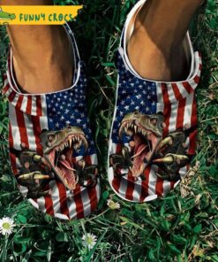 America Love T Rex Jurassic Park Crocs Shoes