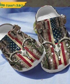 American Flag Deer Hunting Crocs Clog