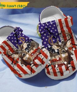 American Flag Deer Hunting Crocs Clog Shoes