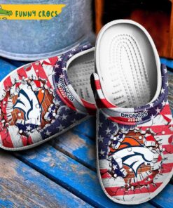 American Flag Denver Broncos Crocs Clogs