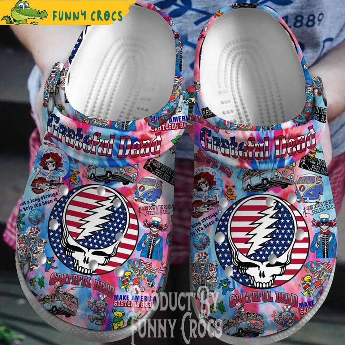 Grateful Dead American Flag Crocs Slippers