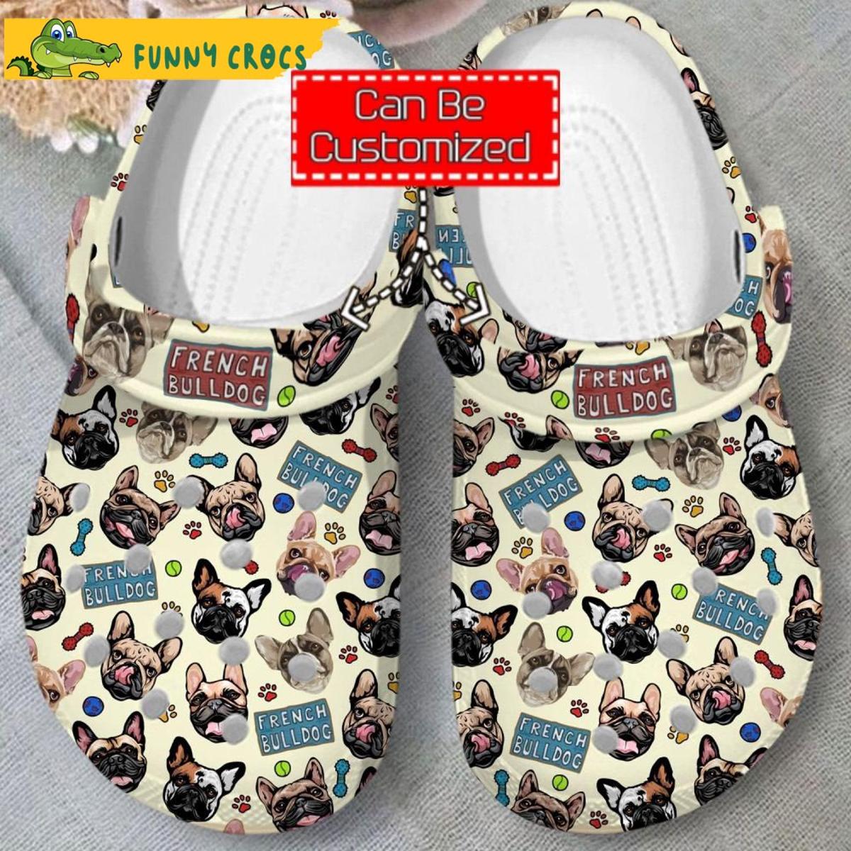 Custom Name French Bulldog Dog Crocs Slippers