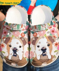 Art Flower Bulldog Crocs Sandals