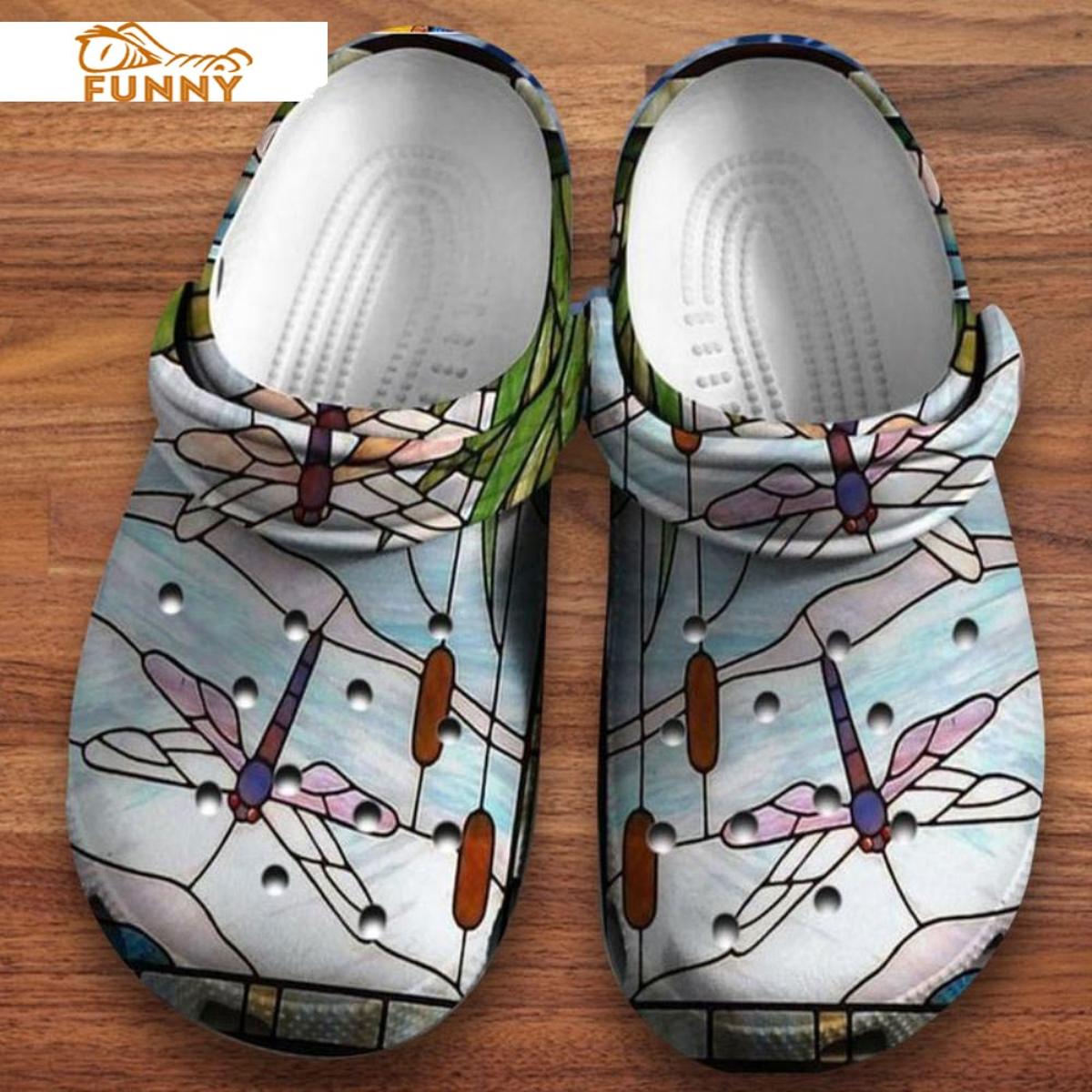Funny Leather Dragonfly Crocs Classic