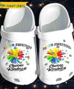 Autism Awareness Colorful Sunflower Puzzles Floral Crocs Slippers