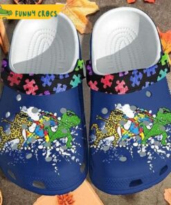 Autism Awareness Day T Rex Dinosaur Jurassic Park Crocs Shoes