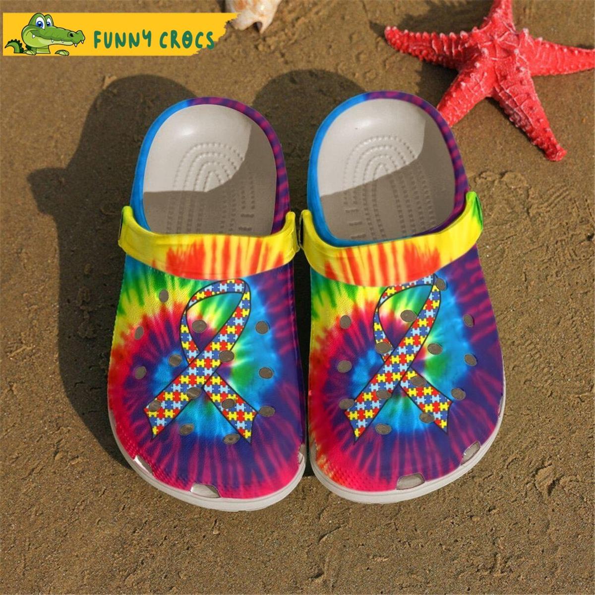 Bear Colorful Tie Dye Crocs Sandals