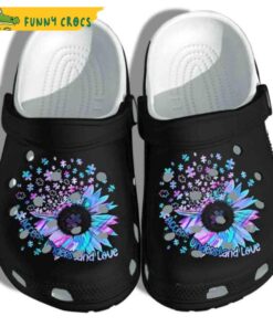 Autism Puzzle Colorful Floral Crocs Slippers